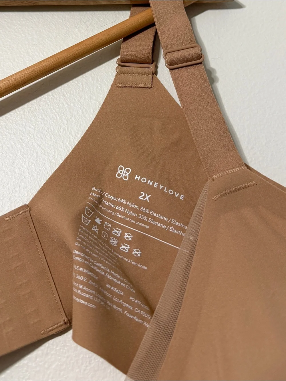 Honeylove Crossover Bra Size 2X Neutral Tan Comfy Lounge Plus
